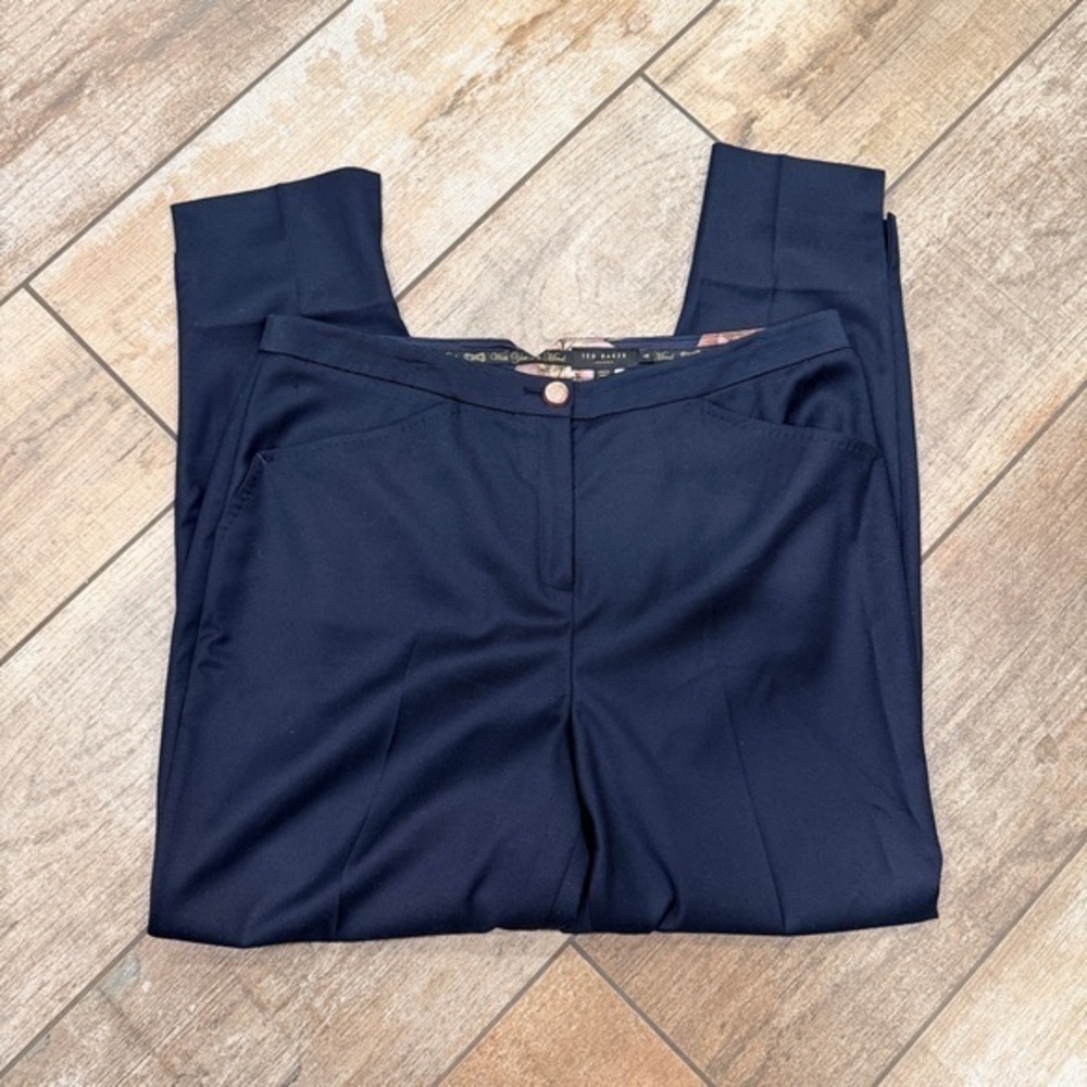 Ted Baker London | Navy Mid Rise Slim Fit Trousers